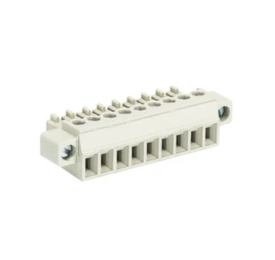Розетка Wiecon 8513 B / 9 F OB - Розеточный разъем, угловой, на кабель, с монтажными фланцами, шаг 3,5 мм, 9 полюсов, номинальное сечение: 1,5 мм кв., винтовая фиксация провода, 250V, 8А, без маркировки, цвет: серый, серия 8513 B