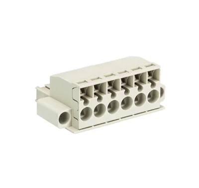 Розетка Wiecon 8113 BFK / 6 TOP K F - Розеточный разъем, угловой, на кабель, с монтажными фланцами, шаг 5 мм, 6 полюсов, номинальное сечение: 2,5 мм кв., пружинная фиксация провода, 400V, 12А, с маркировкой, цвет: серый, серия 8113 BFK F