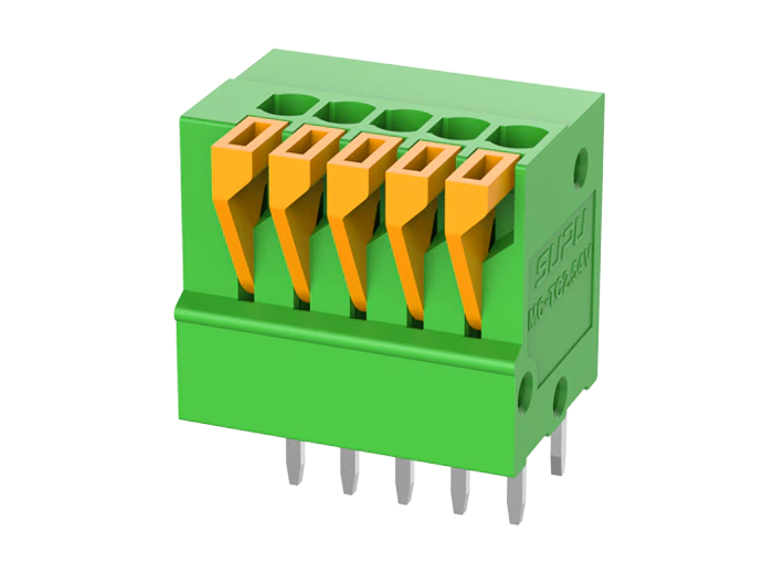 Клемма на плату MC-TC2.54V19P-N-0001 - Клемма, вертикальный, подвод кабеля, на плату, шаг: 2.54 мм, 19 полюсов, фиксация провода Push-In исполнение: два вывода на полюс, 130V, 6A, цвет: зеленый