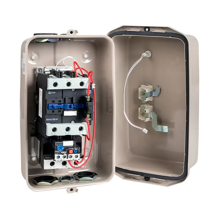 Пускатель в корпусе IP65 КМЭ 80А 230В с РТЭ Ir-63-80А и индик. PROxima ctrp-r-80-230v-led