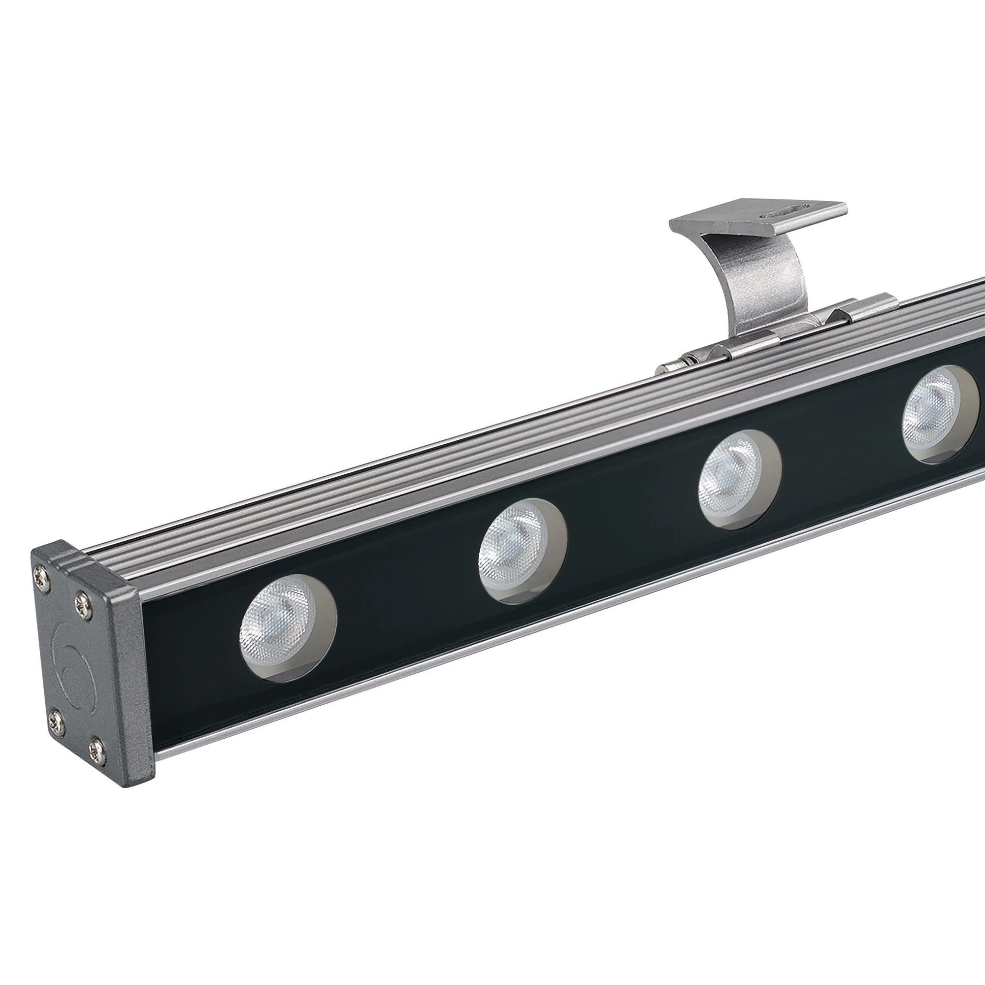 Линейный прожектор AR-LINE-1000-18W Day4000 (GR, 30 deg, 230V) 024299(1) - Линейный прожектор. Мощность 18 Вт, св. поток 1800 лм, 100 лм/Вт, дневной 4000 K, CRI>80, угол 30°, напряжение питания 230 В. Серый прямоугольный корпус из алюминия, экран стекло, 
