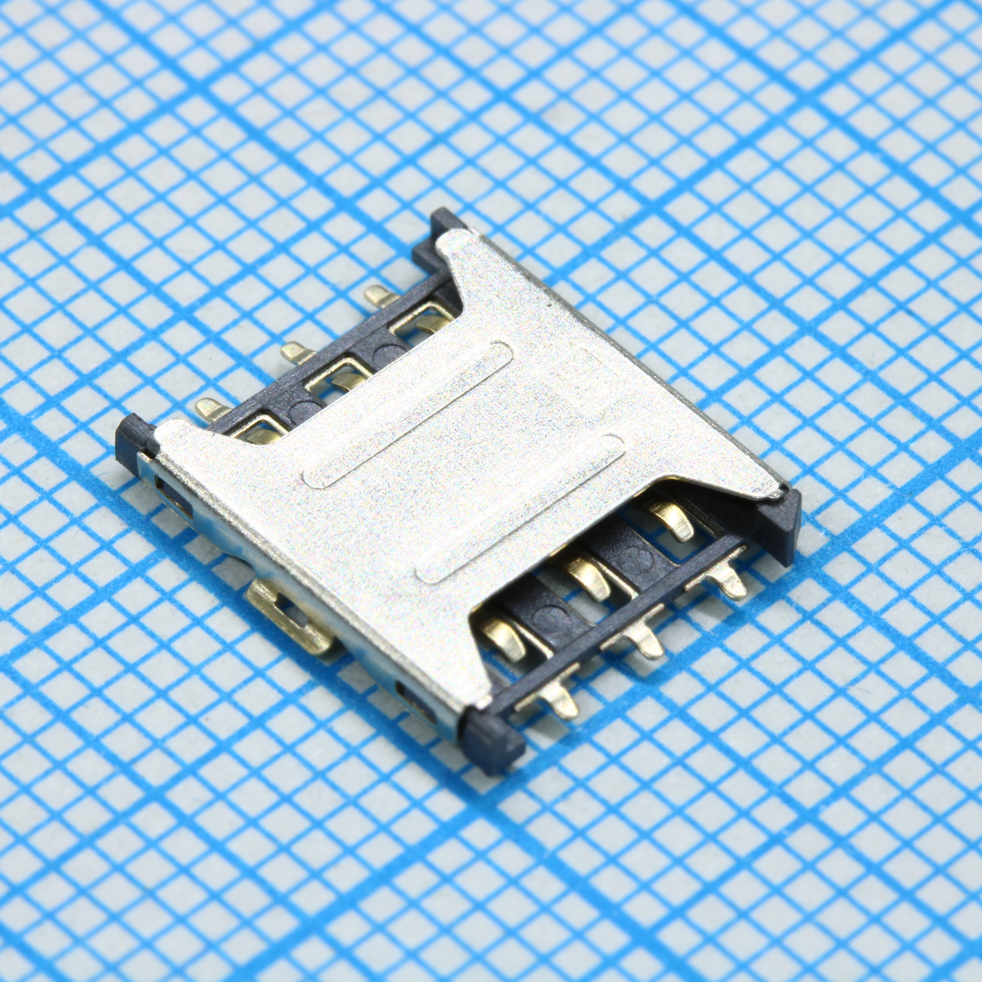 L-KLS1-SIM-076-6P-H1.35-R - Держатель нано SIM карты с защелкой 6 контактов -40°C...+85°C высота 1.35мм