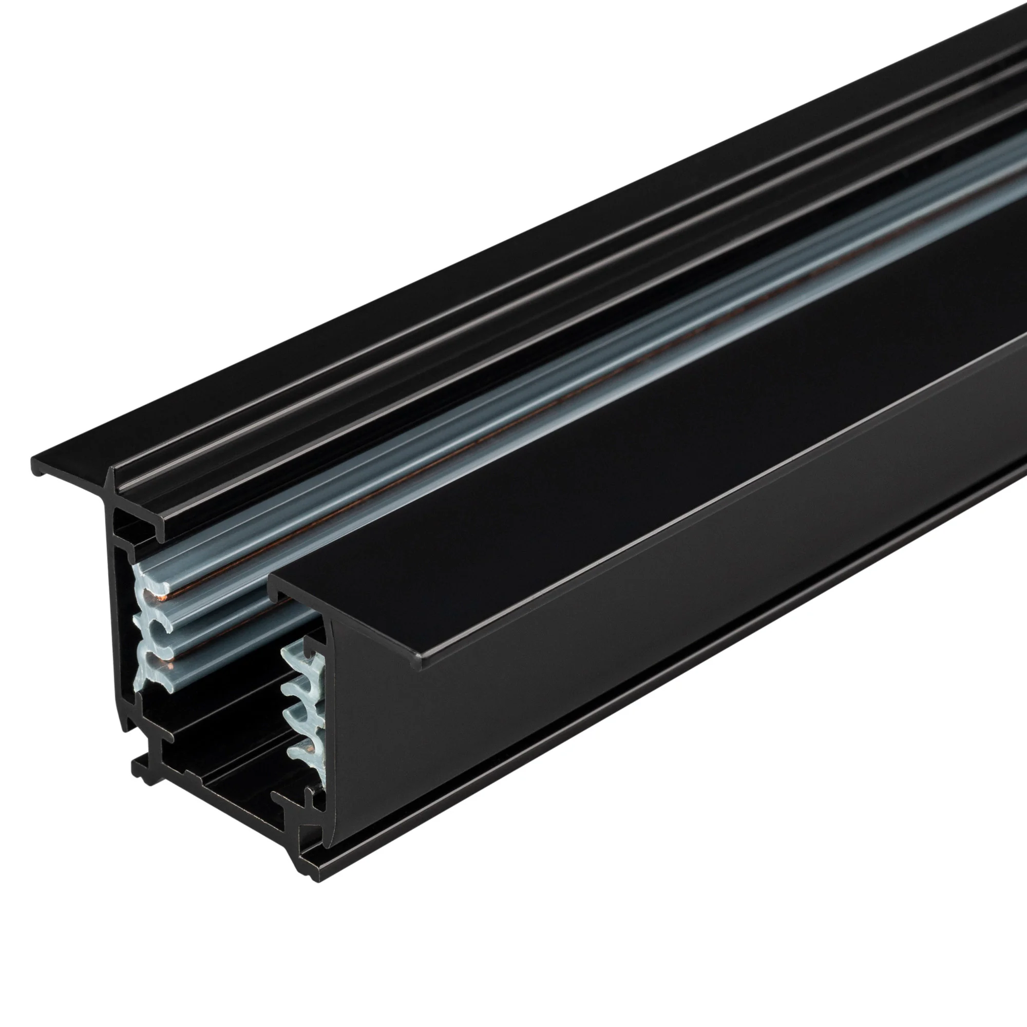 Трек встраиваемый LGD-4TR-TRACK-F-1000-BK-M (C) 028837(1) - 3-фазный встраиваемый трек 4TR, на 4 провода, длина 1м. Цвет черный глянцевый. Коннектор питания и заглушка приобретаются отдельно. Размер ДxШxВ: 1000x56x33мм. Ширина встраиваемой части 32,4мм. П