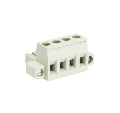 Розетка Wiecon 8213 B / 4 F - Розеточный разъем, угловой, на кабель, с монтажными фланцами, шаг 5,08 мм, 4 полюса, номинальное сечение: 2,5 мм кв., винтовая фиксация провода, 400V, 12А, с маркировкой, цвет: серый, серия 8213 F