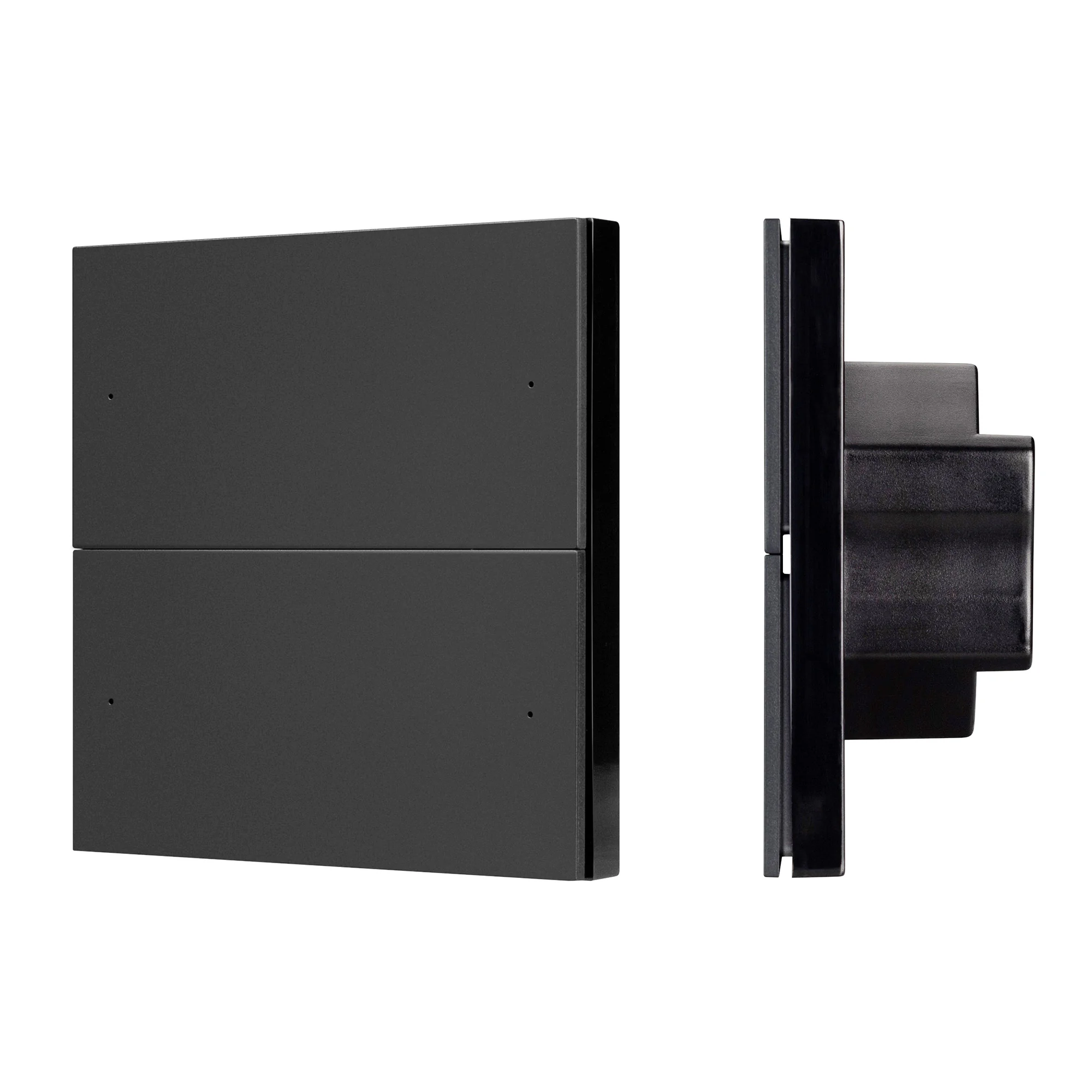 INTELLIGENT ARLIGHT Кнопочная панель SMART-DMX512-801-22-4G-4SC-DIM-IN Black (230V, 2.4G) 039312 - Настенная встраиваемая кнопочная панель 2.4 ГГц, цвет чёрный. Материал - пластик. Для управления одноцветными источниками света (ШИМ) с помощью кнопок, 4 зо