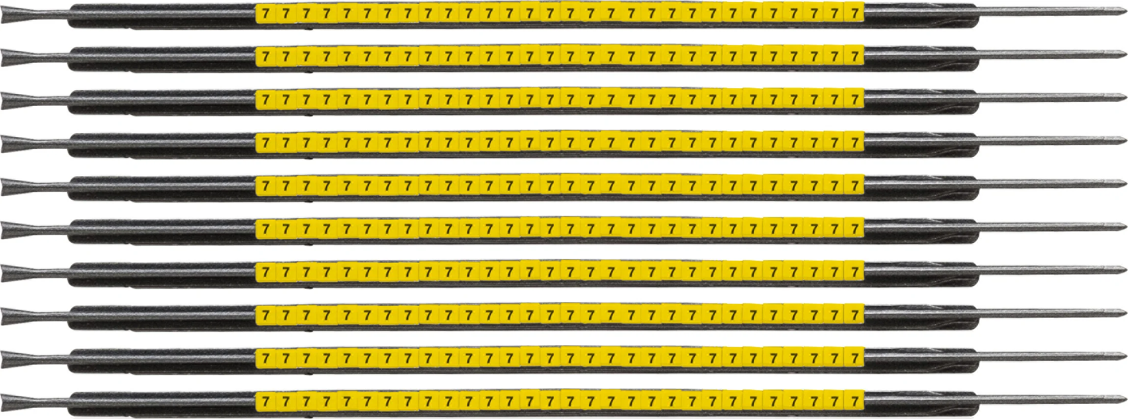 brd333057 - SCNG-05-7 клипсы жёлтые, 300шт/упак, для провода 1,4-1,8мм диаметра, легенда 7