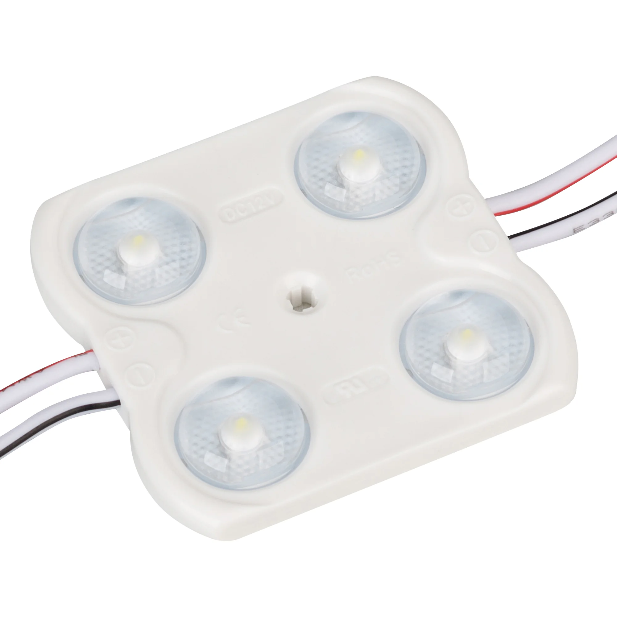 Модуль герметичный CRAFT-2835-4-12V Warm 170deg (45x43mm, 1.6W, IP67) 029682 - Герметичный светодиодный модуль IP65, ТЕПЛЫЙ 3000 К, напряжение 12 В, мощность 1.6 Вт, св. поток 160 лм, 4 светодиода SMD 2835, угол 170°. 20 шт на проводе, расстояние между це