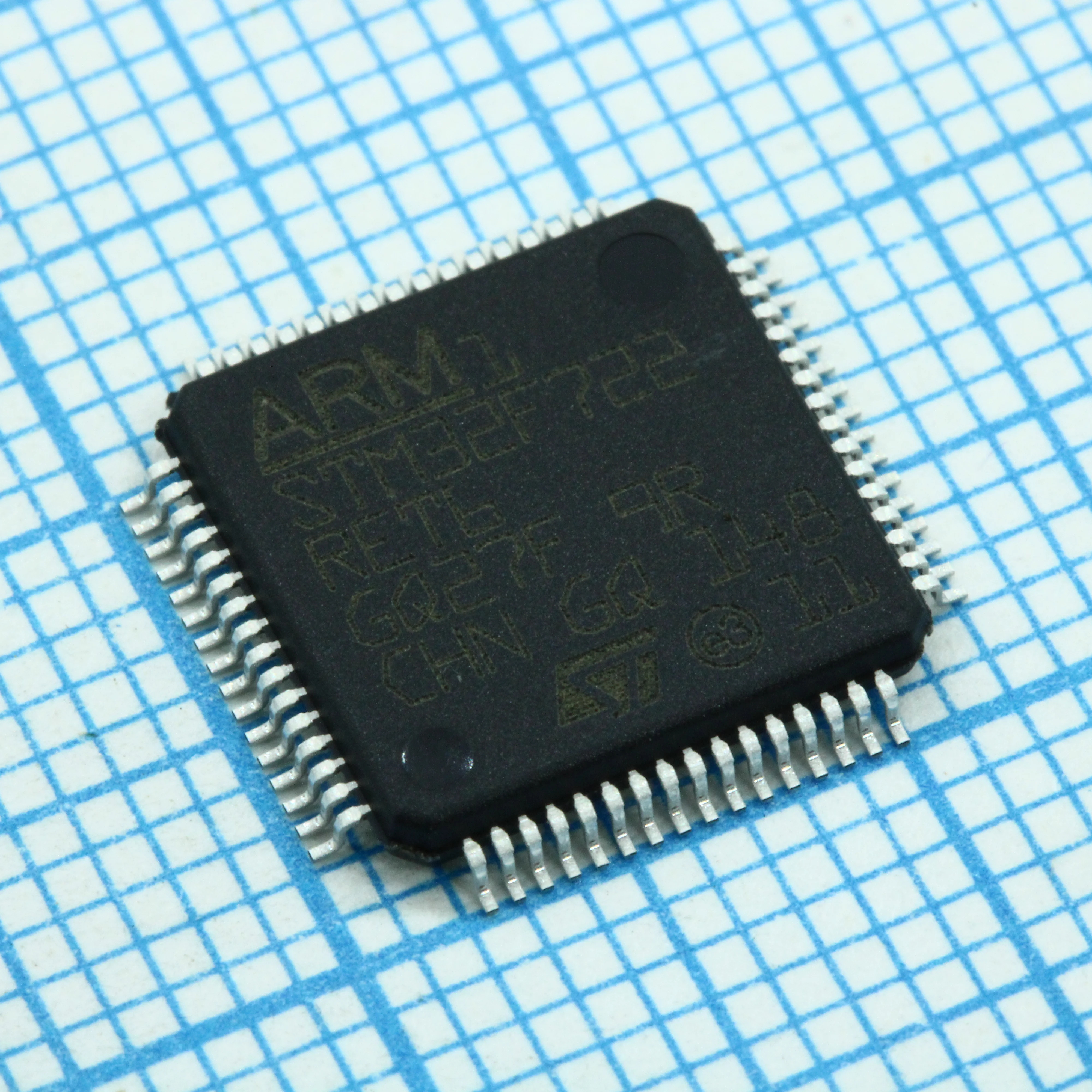 STM32F722RET6 - Микроконтроллер 32-бит ядро ARM Cortex M7 RISC 512кБ Флэш-память 3.3В 64-Pin LQFP лоток