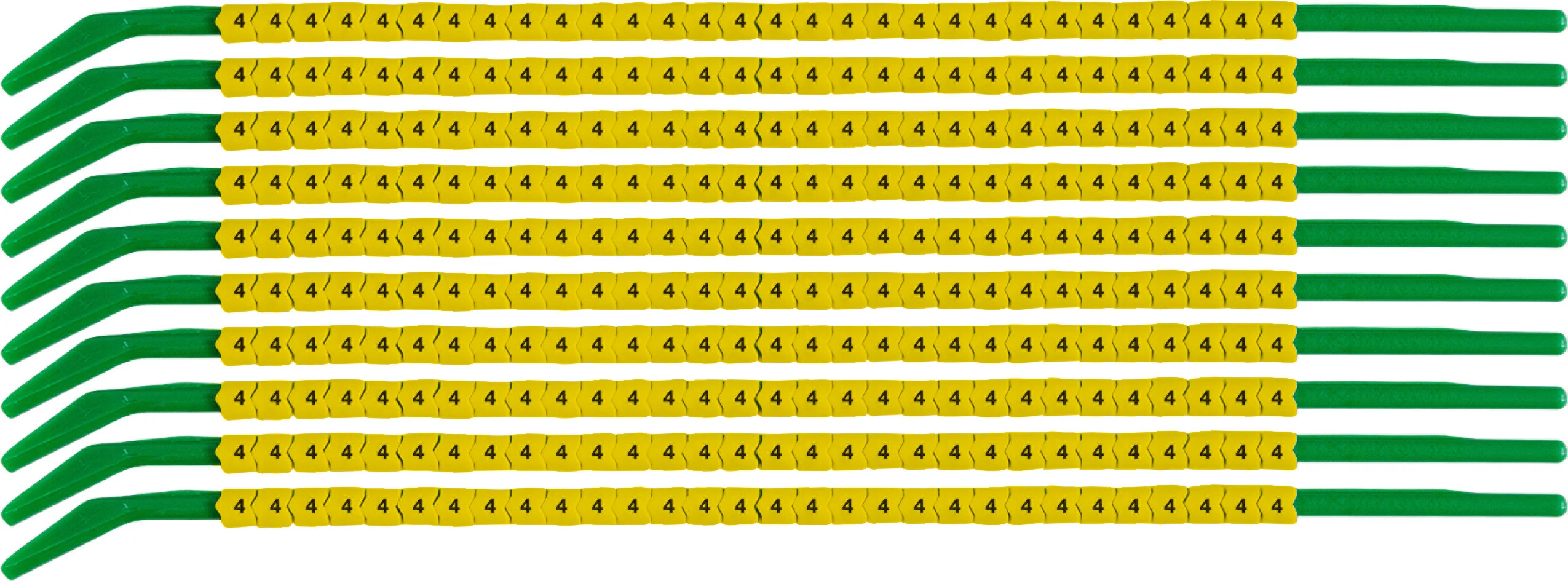 brd333154 - SCNG-09-4 клипсы жёлтые, 300шт/упак, для провода 2,5-3,0мм диаметра, легенда 4