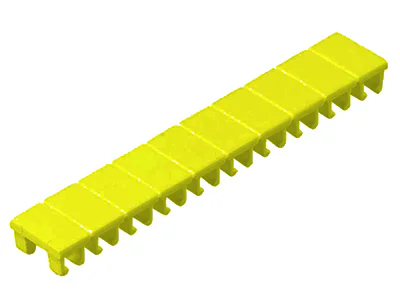 Шильдик 9705 A / 6 / 10 yellow - Маркировка для клемм сечением 4 мм.кв., шириной 6 мм, 10 шильдиков, желтая, чистая