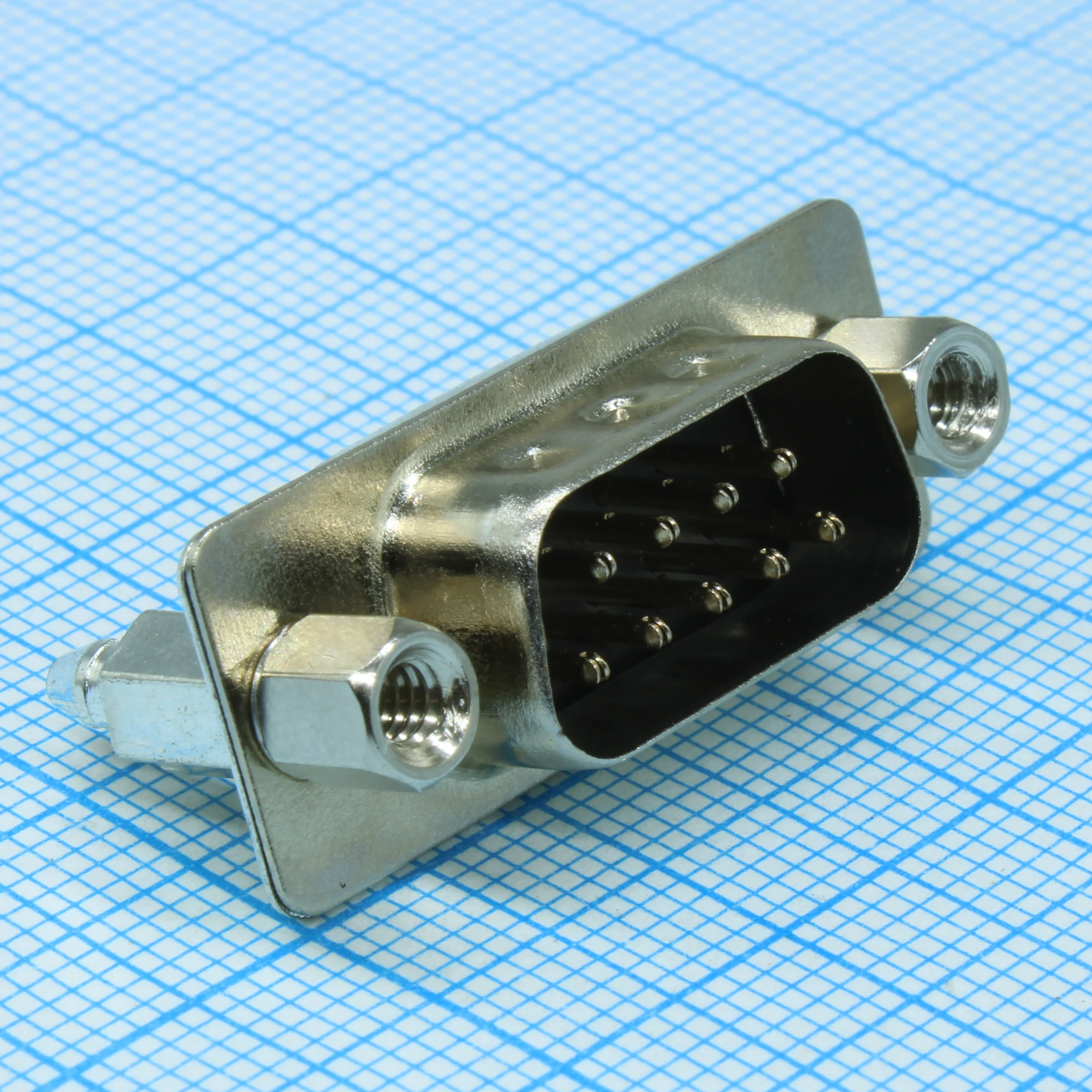 DS1034-09MBNSI44 - Разъем D-Sub, вилка на плату, 9 контактов, вертикальный / чёрный