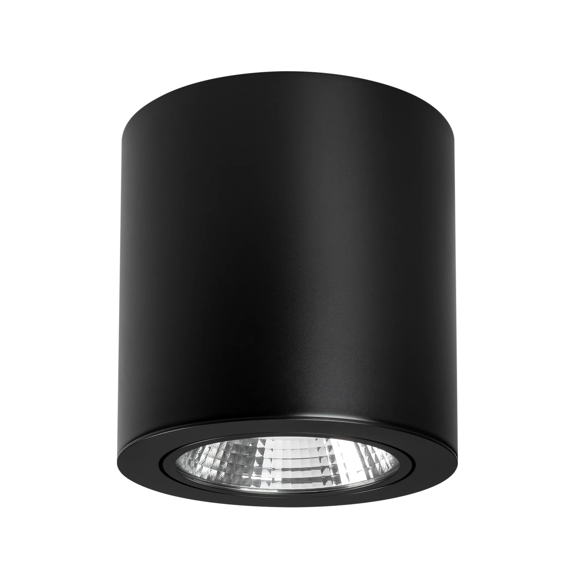 Светильник SP-FOCUS-R140-30W Day4000 (BK, 24 deg, 230V) 029537 - Накладной светильник 30Вт, черный корпус цилиндр. Цвет ДНЕВНОЙ 4000K, св.поток 2400-2700лм, CRI(Ra)>80, наклоняемая ось, угол 24°. Размер Ф140x140 мм. Питание AC 180-240V, 30Вт, встроенный д