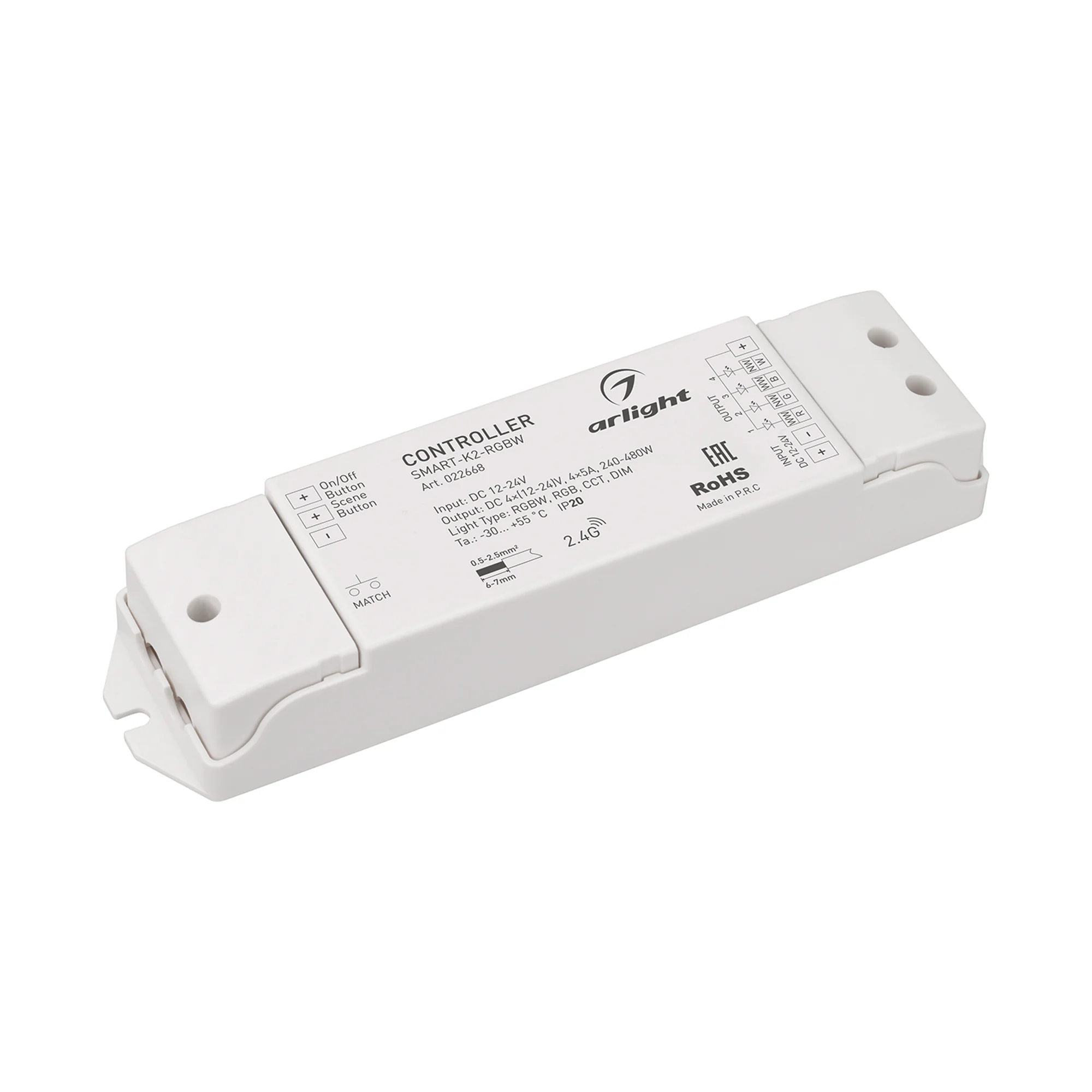 Контроллер SMART-K2-RGBW (12-24V, 4x5A, 2.4G) 022668
