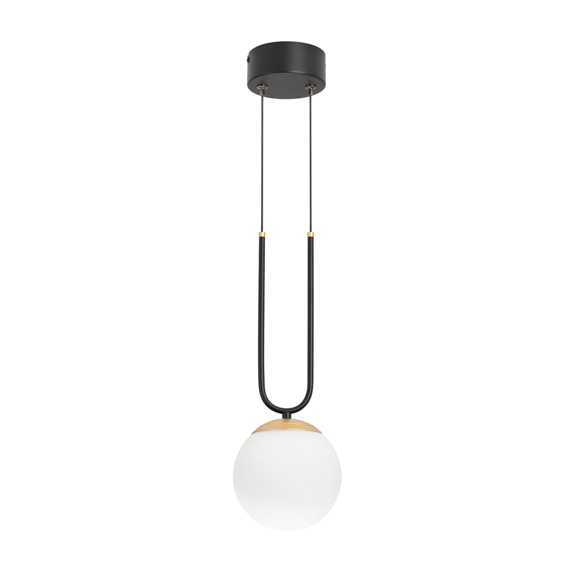 Светильник SP-BEADS-HANG-U-R130-10W Day4000 (BK-GD, 275 deg, 230V) 036526 - Подвесной светильник. Мощность 10 Вт, св. поток 710 лм, 71 лм/Вт, дневной 4000 K, CRI>90, угол 275°, напряжение питания 230 В. Черно-золотой круглый корпус из алюминия и стали, ра