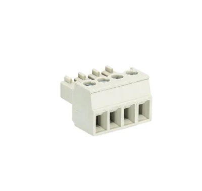 Розетка Wiecon 8513 B / 4 OB - Розеточный разъем, угловой, на кабель, шаг 3,5 мм, 4 полюса, номинальное сечение: 1,5 мм кв., винтовая фиксация провода, 250V, 8А, без маркировки, цвет: серый, серия 8513 B
