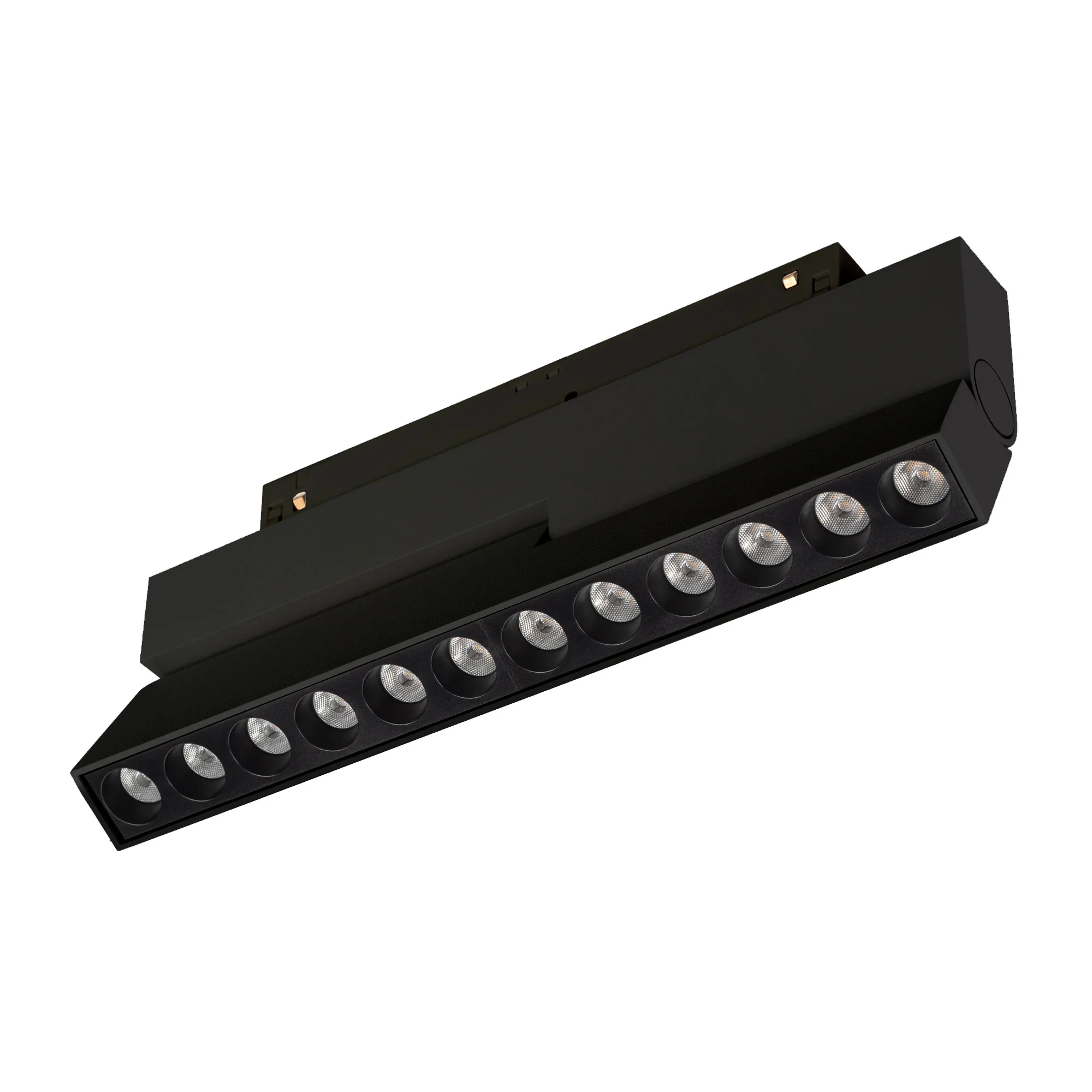 Светильник MAG-ORIENT-DOTS-FOLD-S230-12W Day4000 (BK, 30 deg, 48V, DALI) 041532 - Светильник для магнитных треков MAG-ORIENT шириной 26 мм с управлением DALI. Мощность 12 Вт, св. поток 520 лм, 43 лм/Вт, дневной 4000 K, CRI>90, угол 30°, напряжение питания