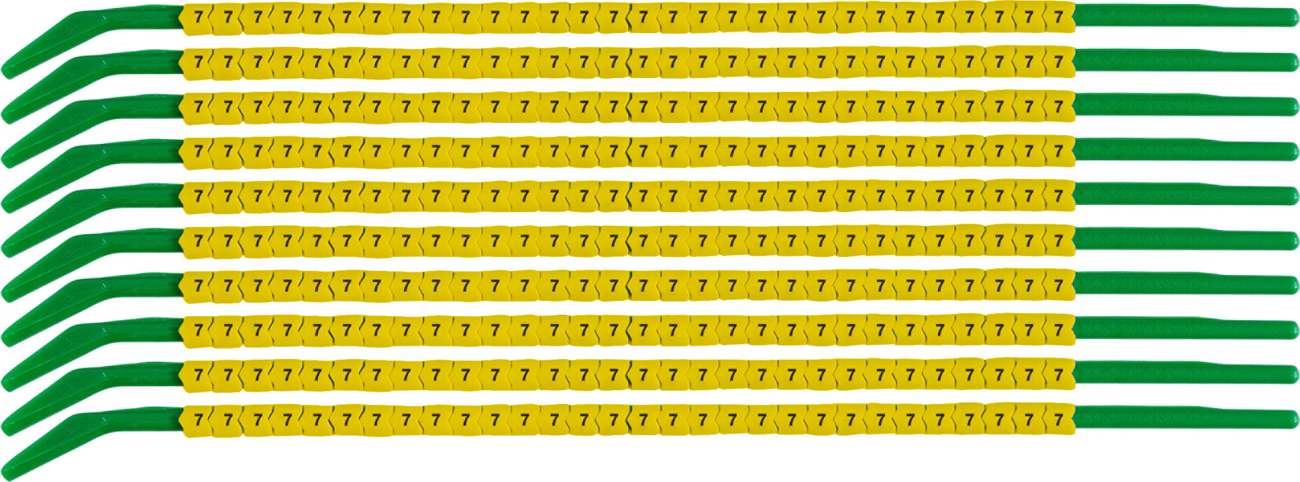 brd333157 - SCNG-09-7 клипсы жёлтые, 300шт/упак, для провода 2,5-3,0мм диаметра, легенда 7