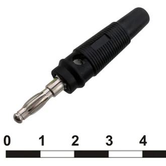 10-0075 BLACK - Штекер 10-0075 черный, винтовое крепление