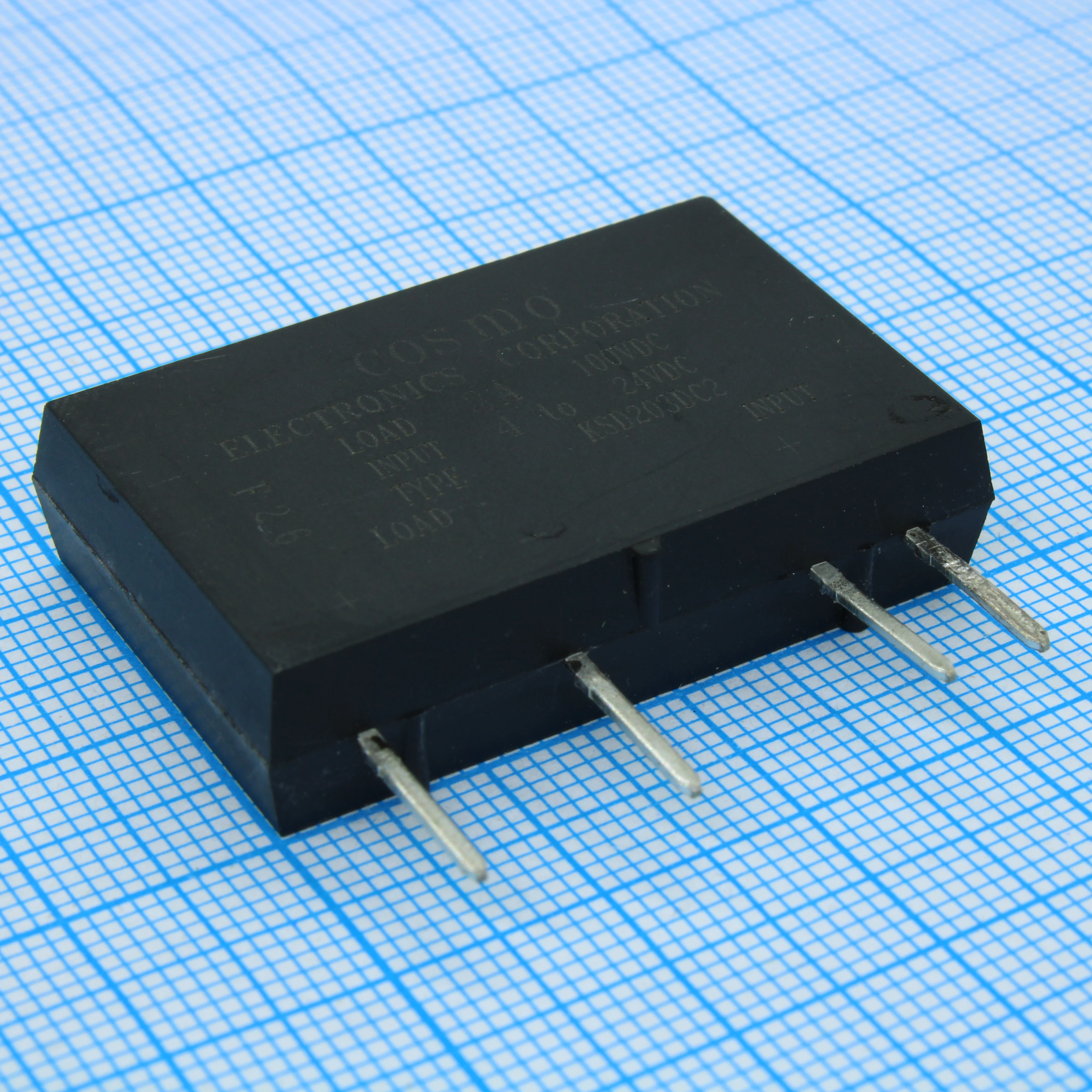 KSD203DC2 - Реле твердотельное для коммутации постоянного тока 100В 3А, вход 4-24В DC, изоляция 4кВ, нормально открытое, -30...+100°C