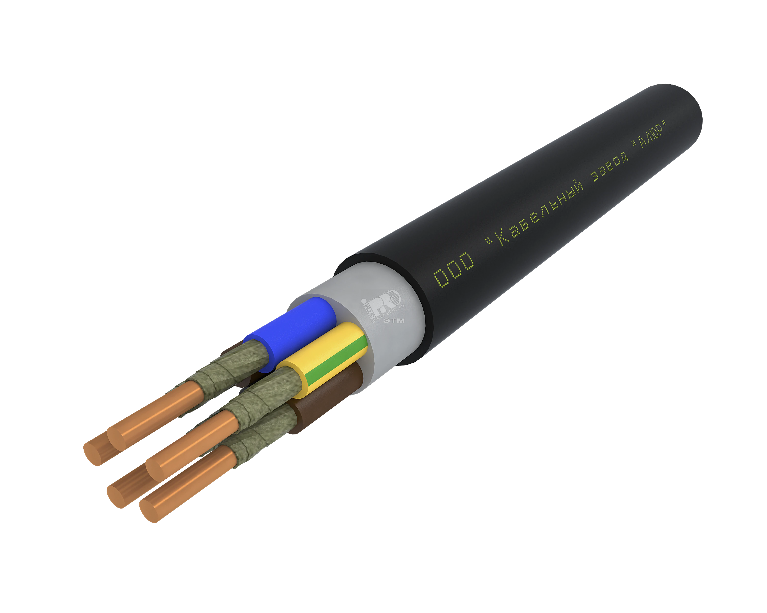 Кабель силовой ВВГнг(А)-FRLSLTx 5х16 ок(N.PE)-0.66 черный барабан 00-00004929