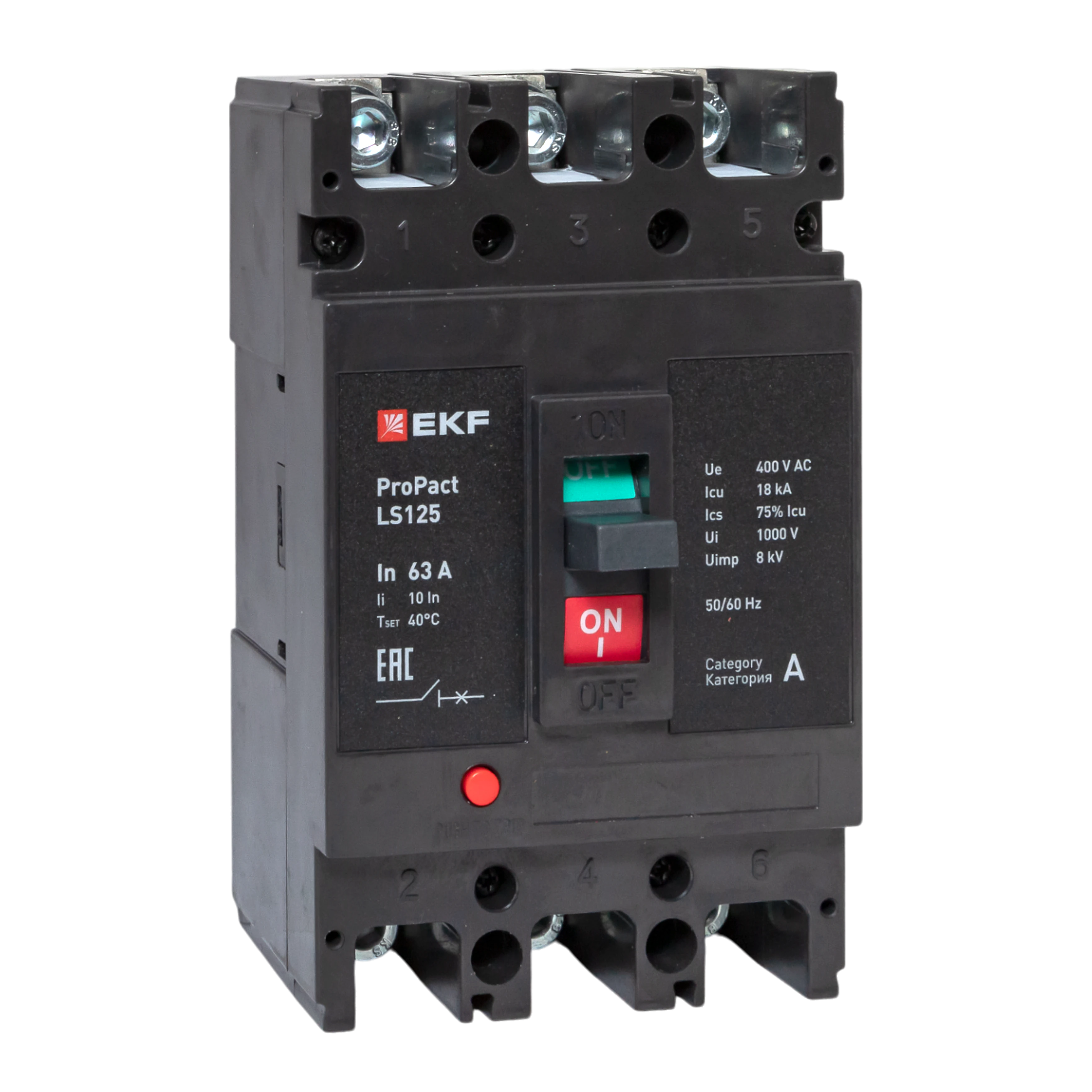 Автоматический выключатель LS125 18кА 3P 63А ProPact EKF
