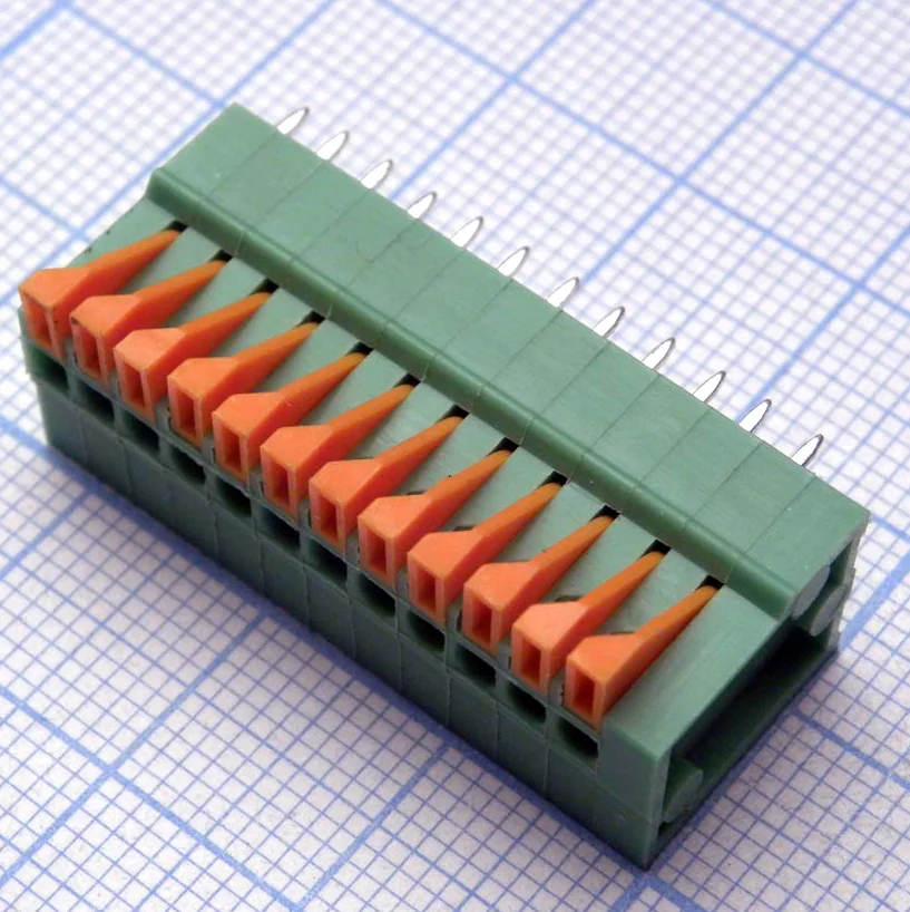 DG141V-2.54-12P-14-00A(H) - Нажимной безвинтовой клеммный блок 12 контактов. Зажим типа торцевой контакт. Серия DG141V-2.54