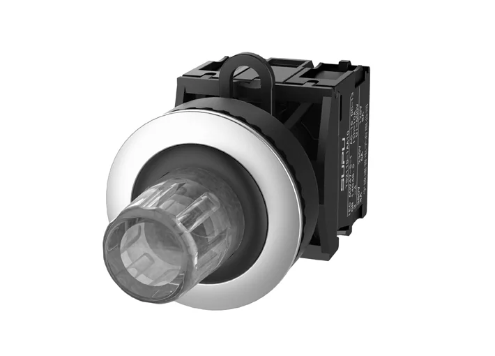 Кнопка "СТОП" (прозрачная) TS2527-0RL70-R10 - Нажимная кнопка "СТОП", с блокировкой, LED AC 220V, алюминиевое переднее кольцо, с плавным нажатием, с контактной группой 1NO, диаметр головки кнопки 36 мм, диаметр посадочного отверстия: 22 мм, цвет: прозрачн