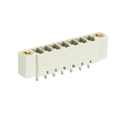 Вилка Wiecon 8513 S / 7 G F - Вилочный разъем, вертикальный, на плату, с монтажными фланцами, шаг 3,5 мм, 7 полюсов, фиксация на плате пайкой, 250V, 8А, без маркировки, цвет: серый, серия 8513 S GF