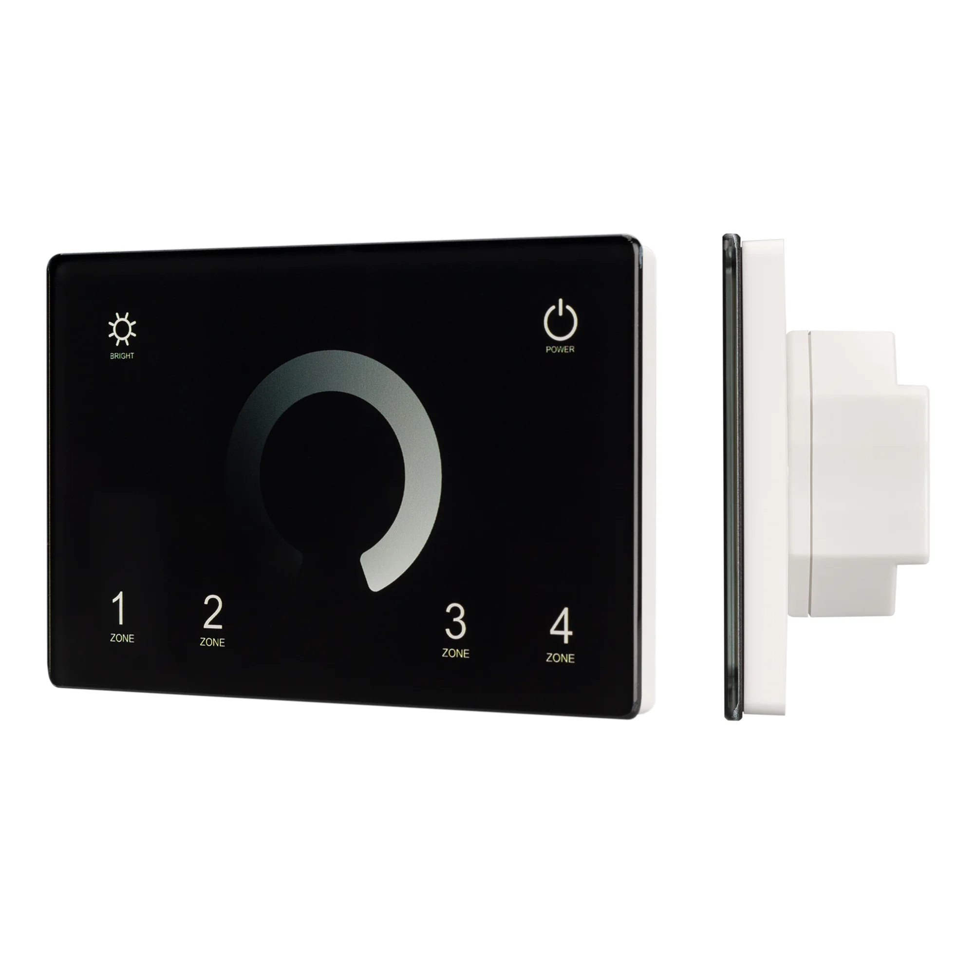 Панель Sens SMART-P79-DIM Black (230V, 4 зоны, 2.4G) 028399 - Встраиваемая сенсорная панель 2.4 ГГц, цвет чёрный. Итальянский стандарт. Материал - стекло. Для управления одноцветными источниками света (ШИМ), 4 зоны управления. Функция управления DMX512 ус