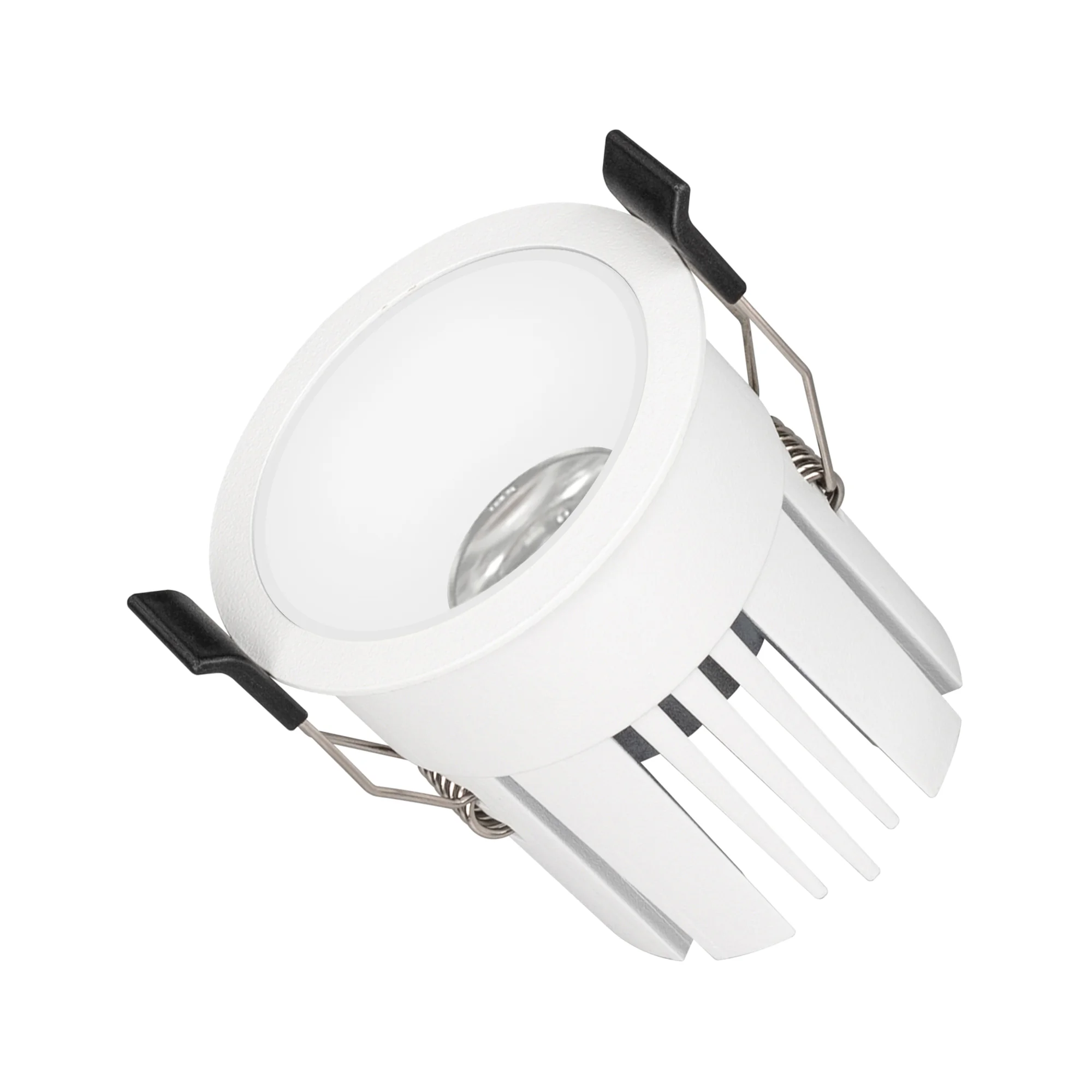 Светильник MS-ATLAS-BUILT-R66-15W Warm3000 (WH-BK, 35 deg, 230V) 035455 - Встраиваемый светильник даунлайт. Мощность 15 Вт, св. поток 1210 лм, 81 лм/Вт, теплый 3000 K, CRI>90, UGR<16, угол 35°, напряжение питания 230 В. Белый круглый корпус из алюминия, с