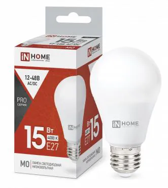 Лампа светодиодная низковольтная LED-MO-PRO 15Вт грушевидная 4000К нейтр. бел. E27 1200лм 12-48В 4690612036182
