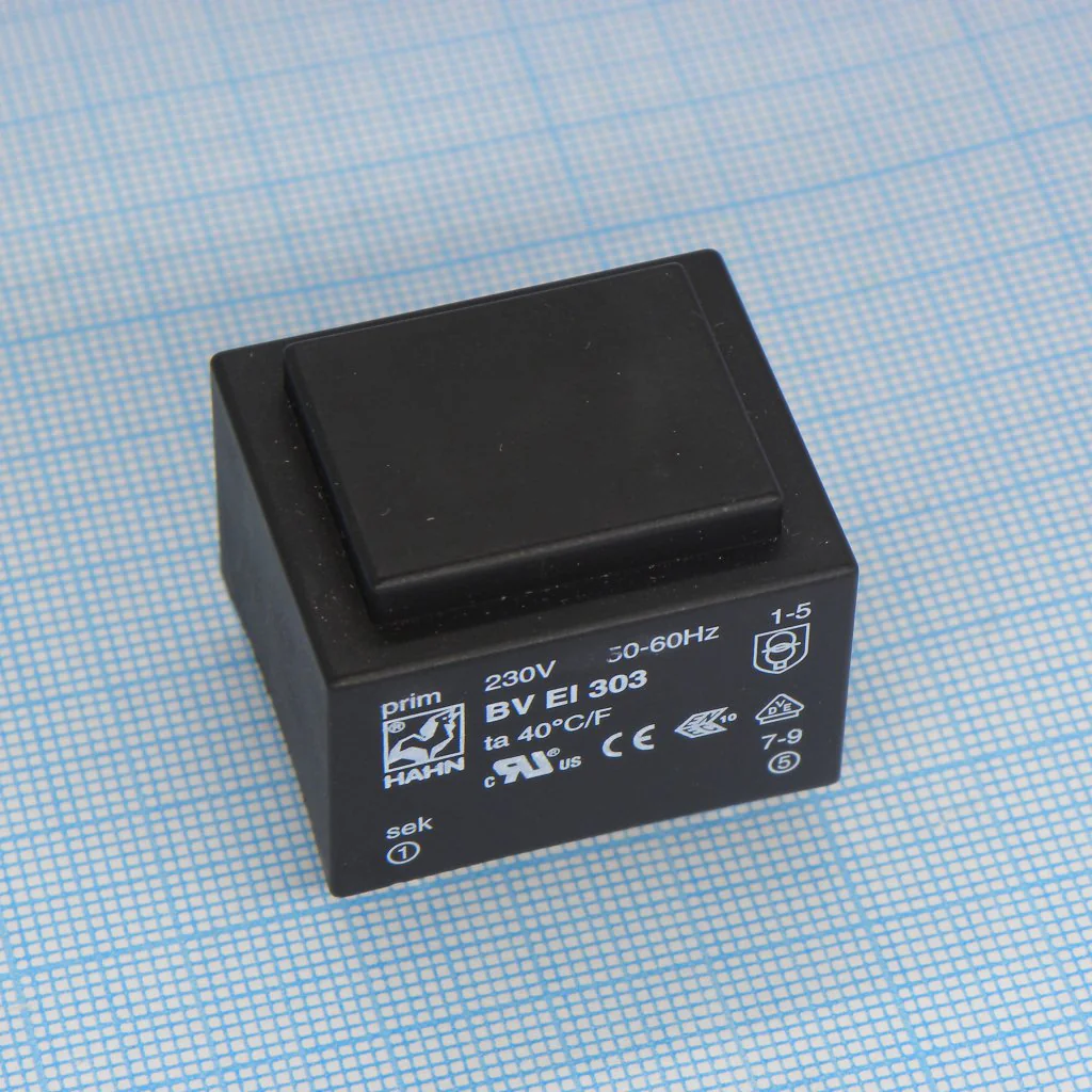 BV EI 303 2030 - Трансформатор питания 1.9ВА  230В 6В/316мА ta 70 C/F (EI 30/12.5)24.0мм