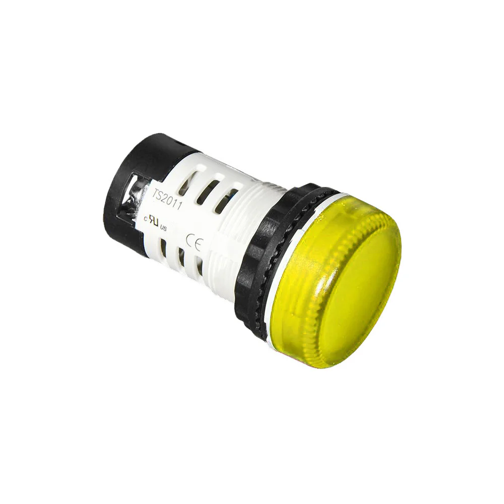 Зуммер (желтый) TS2011-4DH30 - Зуммер, прерывистый звук, LED DC 220V, пластиковое переднее кольцо, диаметр головки кнопки 29,5 мм, диаметр посадочного отверстия: 22 мм, цвет: желтый