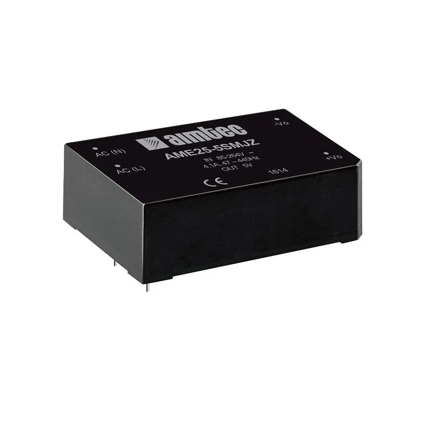 AME25-12SMJZ - AC/DC, 25Вт, вход 85…264В, выход 12В/2.1А, изоляция 4000В AC, КПД 88%, максимальная емкостная нагрузка не более 5000мкФ, 70x48x23.5мм, -40…70°C, пластик