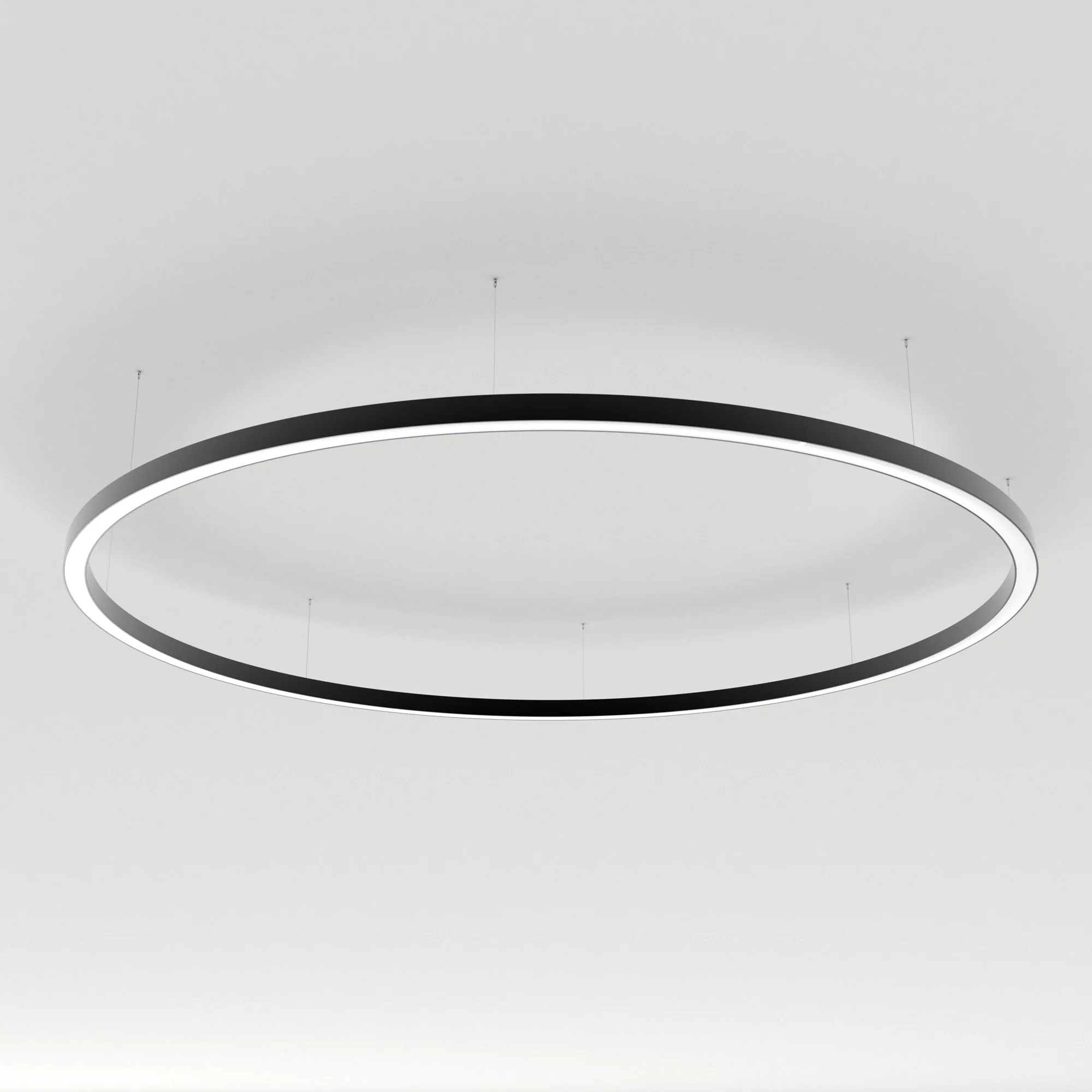 Светильник SP-LINE-HANG-ARC-O3535-D1500-124W Day4000 (BLACK, 230V) 034011(1) - Светильник КОЛЬЦО из профиля SL-ARC-3535-D1500-A90 BLACK, свечение вниз, цвет Дневной 4000 K