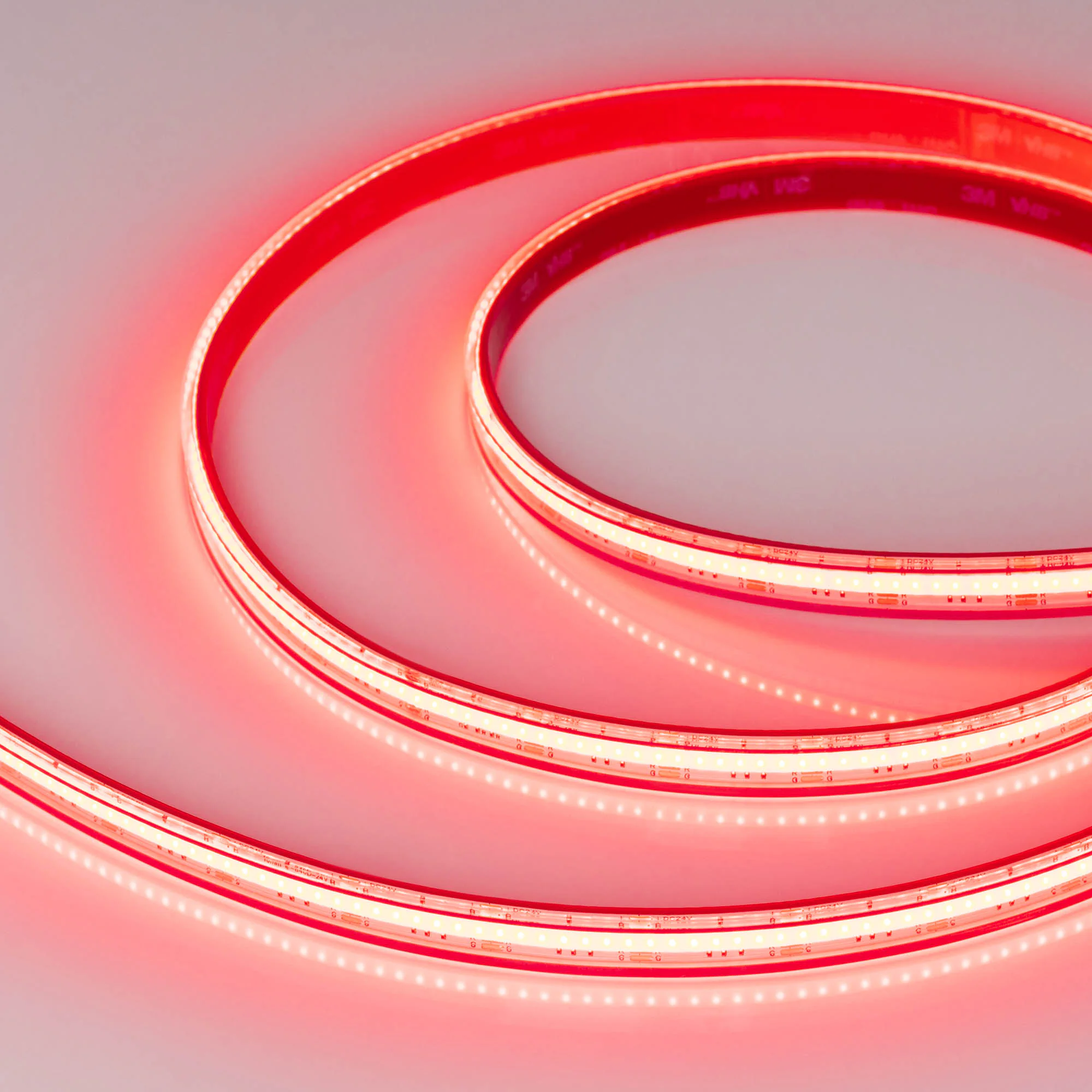 Лента герметичная COB-PS-X840-12mm 24V RGB (16 W/m, IP67, CSP, 5m) 039966 - Лента COB сплошной засветки без видимых светодиодов, герметичная IP67 (PS - силиконовая экструзия). Светодиоды CSP, 840 шт/м (4200 шт на 5 м), белая плата, скотч 3M. Цвет RGB, уго