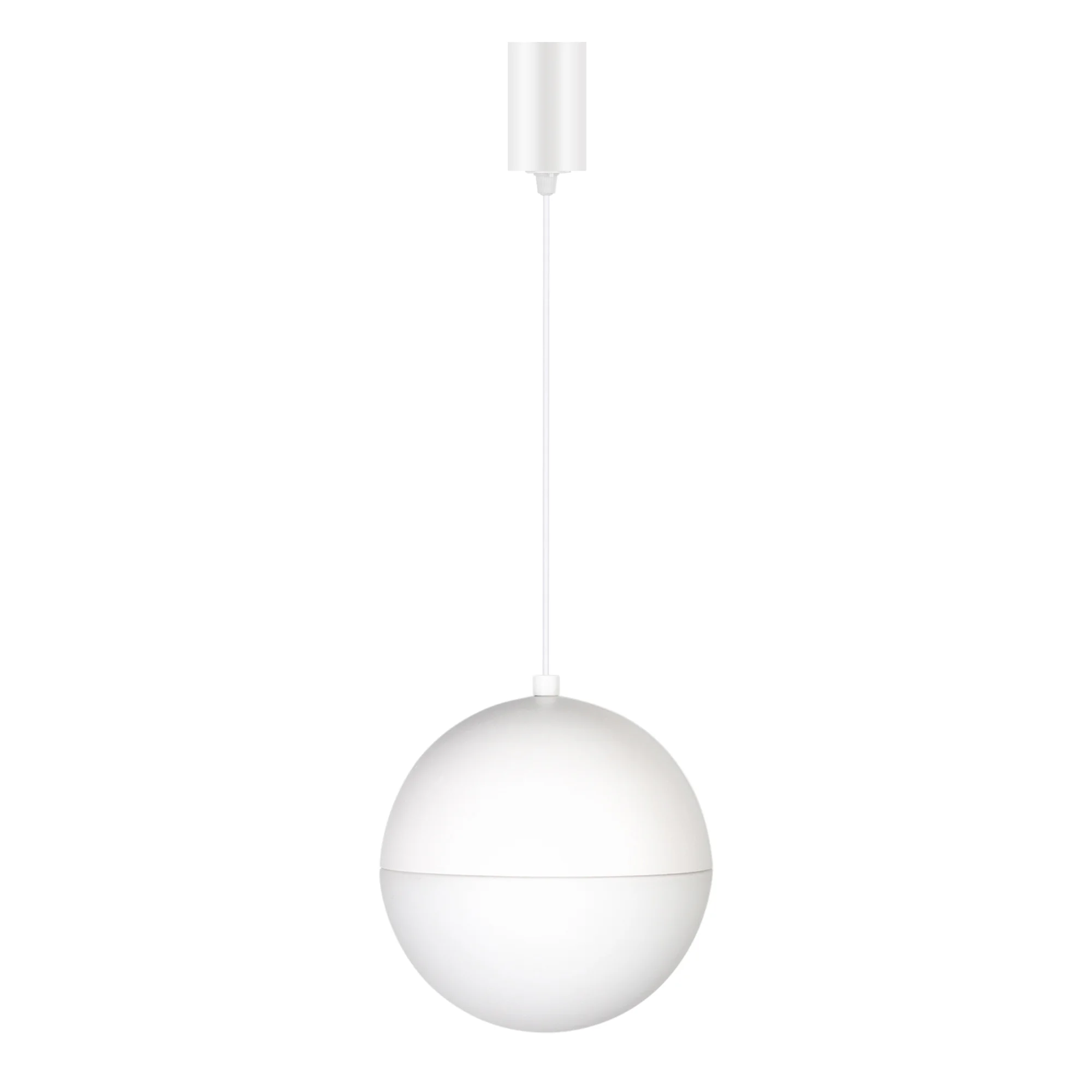 Светильник SP-EMISFERO-R200-16W Warm3000 (WH, 180 deg, 230V) 035992 - Подвесной светильник. Мощность 16 Вт, св. поток 1120 лм, 70 лм/Вт, теплый 3000 K, CRI>90, угол 180°, напряжение питания 230 В. Белый корпус из алюминия, материал плафона стекло, степень
