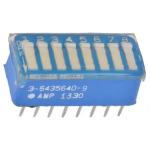 3-5435640-9 - Переключатель DIP Switches; Конфигурация: SPST; Контакты: 8; Шаг: 2.54