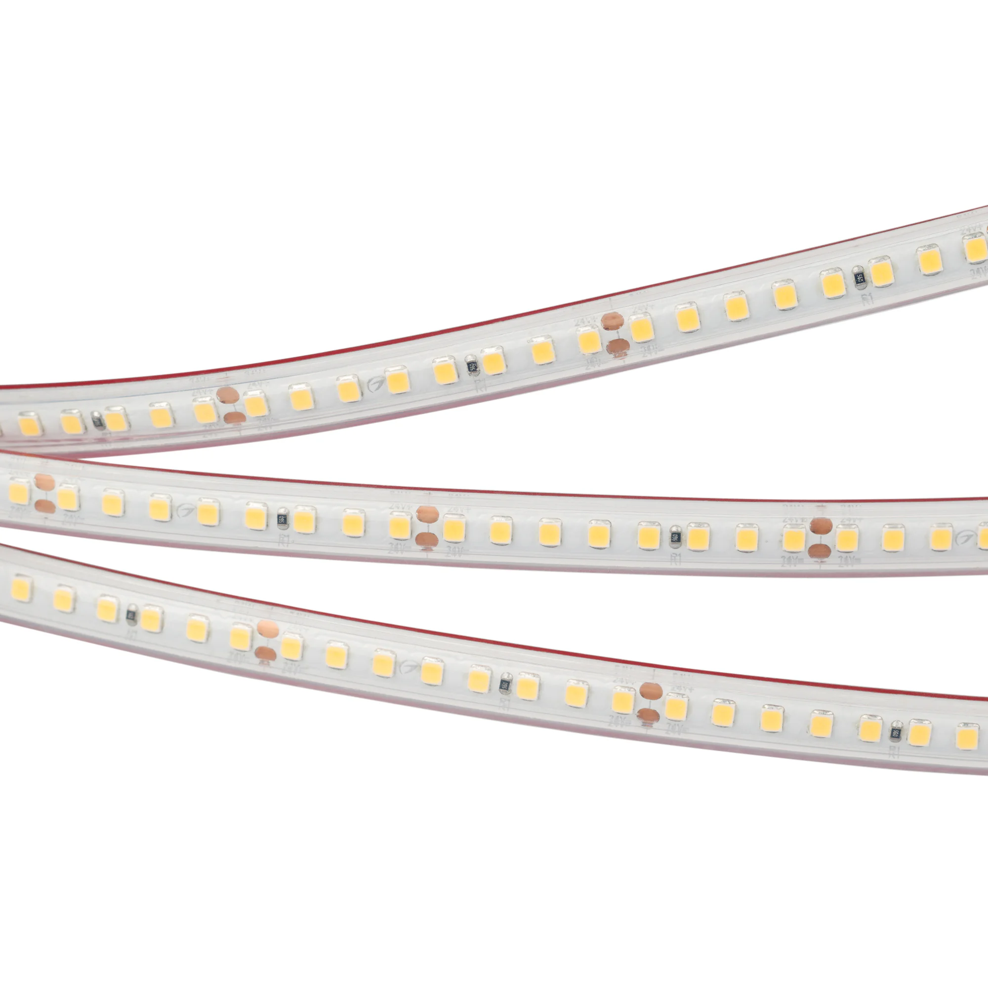 Лента RTW 2-5000PS 24V Warm2700 2x (2835, 160 LED/m, LUX) 024545 - Герметичная IP67 Лента LUX, светодиоды smd 2835, 160шт/м (800шт на 5м). Эффективность 150 лм/Вт, белая плата 8мм, скотч 3М. Цвет ТЁПЛЫЙ 2600-2800K. Угол 120°, цветопередача CRI>85. Питание