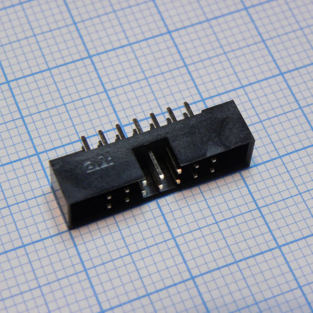 DS1014-14SF1B-B - IDC2 разъем, вилка на плату прямая двухрядная 14pin(2x7)., шаг 2.00мм