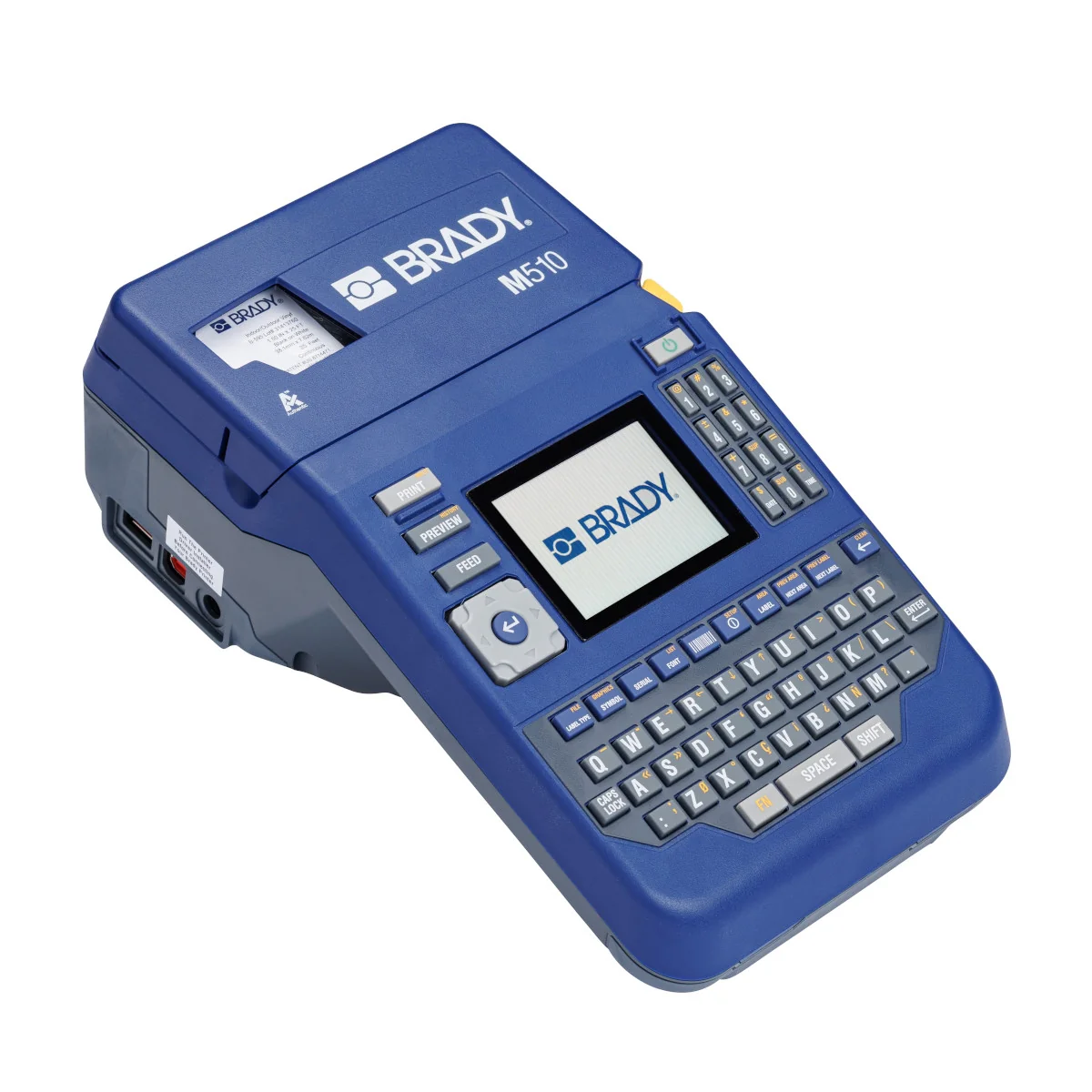 brd177181 - Принтер BRADY M510-EU с базовым ПО BWS, англ. клавиатура. В компл.: аккумуляторная батареей NiMH, зарядное устройство, картридж с виниловыми этикетками B-595, краткое руководство пользователя, кабель USB, USB-накопитель с драйвером и руководст