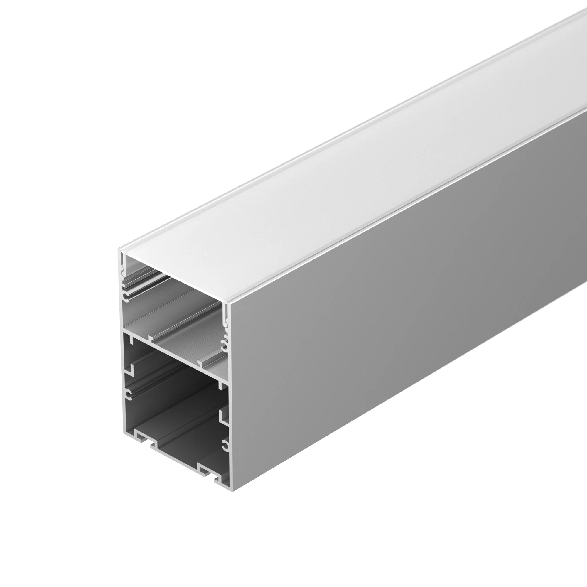 Профиль ARH-LINE-6085-2000 ANOD 018508 - Алюминиевый анодированный подвесной профиль для светодиодных лент и линеек, с отсеком для блока питания (размер отсека 46х44 мм). Габаритные размеры (L?W?H): 2000x60x85 мм. Ширина площадки для ленты 24 мм. Экраны, 