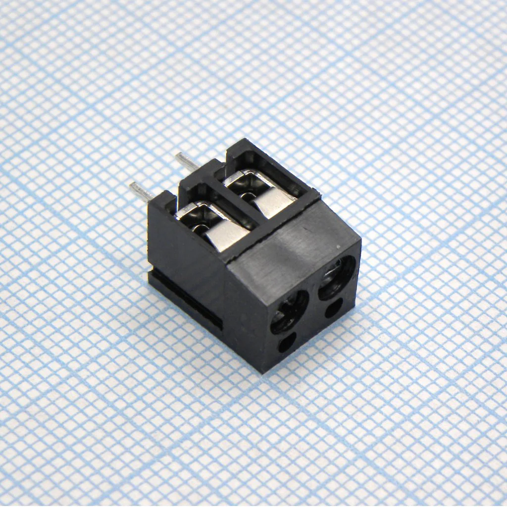 DG305-5.0-02P-13-00A(H) - Винтовой клеммный блок с защитой провода, 2 контакта. Серия DG305-5.0