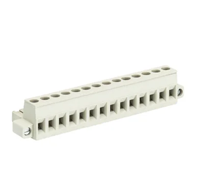 Розетка Wiecon 8213 B / 14 F OB - Розеточный разъем, угловой, на кабель, с монтажными фланцами, шаг 5,08 мм, 14 полюсов, номинальное сечение: 2,5 мм кв., винтовая фиксация провода, 400V, 12А, без маркировки, цвет: серый, серия 8213 F OB