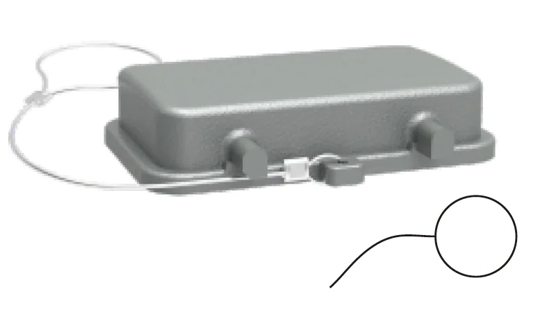 Защитная крышка D10B-MCV-4g/1S - Защитная крышка, металлическая, типоразмер D10B, без защелок (стопора для двух защелок), со стропой от утери