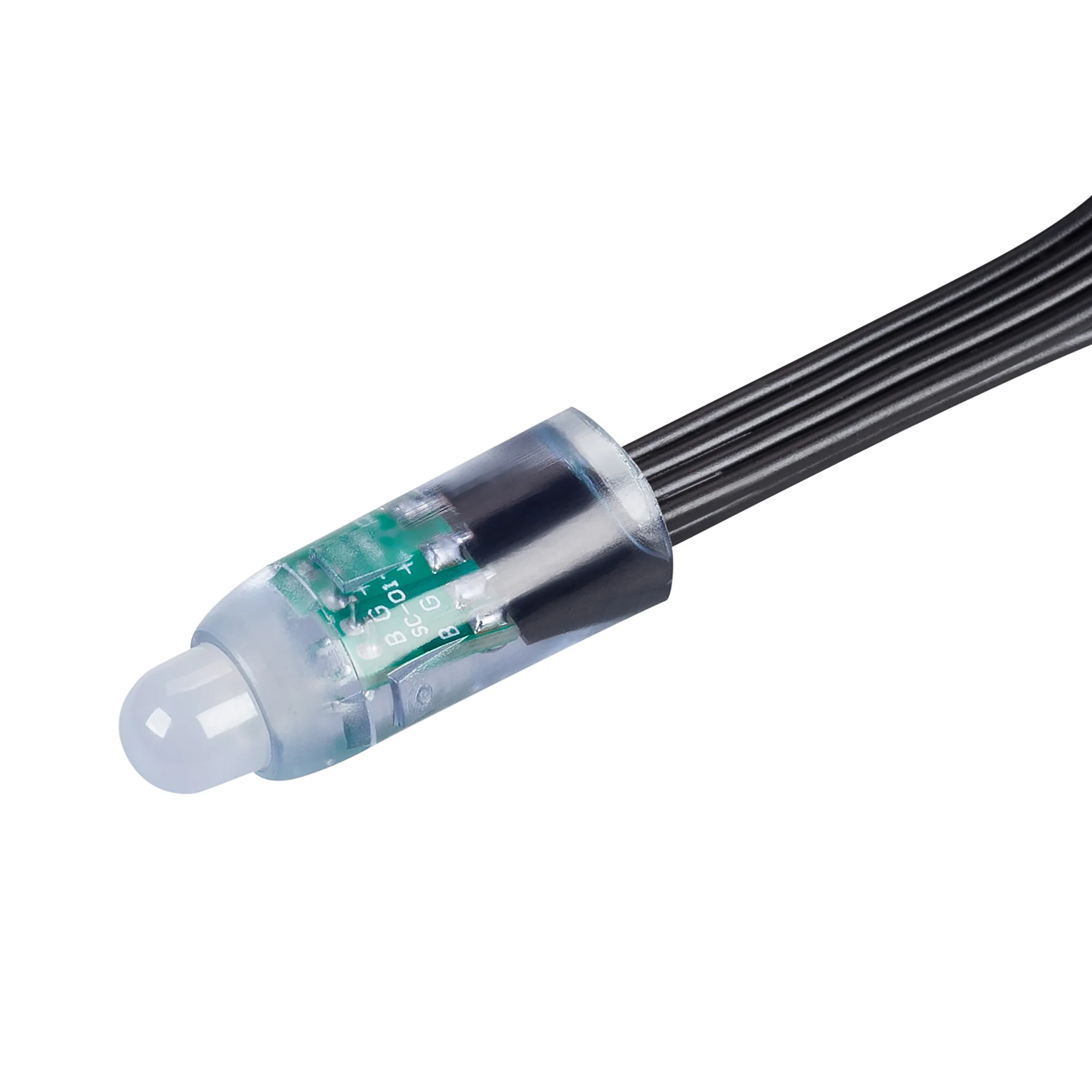 Модуль герметичный ARL-UVR-D12 5V RGB (0.3W, IP67, 90 deg) 042970 - Герметичный светодиодный модуль IP67, цвет свечения RGB, напряжение 5 В, мощность 0.3 Вт, 1 светодиод DIP 8 мм, угол 90°. 50 шт на проводе, расстояние между модулями 100 мм. Уровень герме