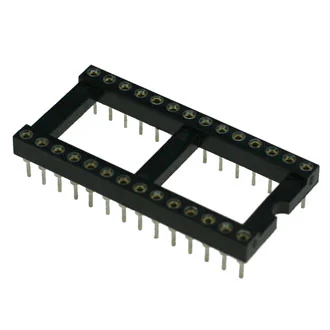 SCLM-28 TRL-28 - DIP-панель цанговая под микросхему 28pin, шаг 2.54мм, ширина 15.24мм