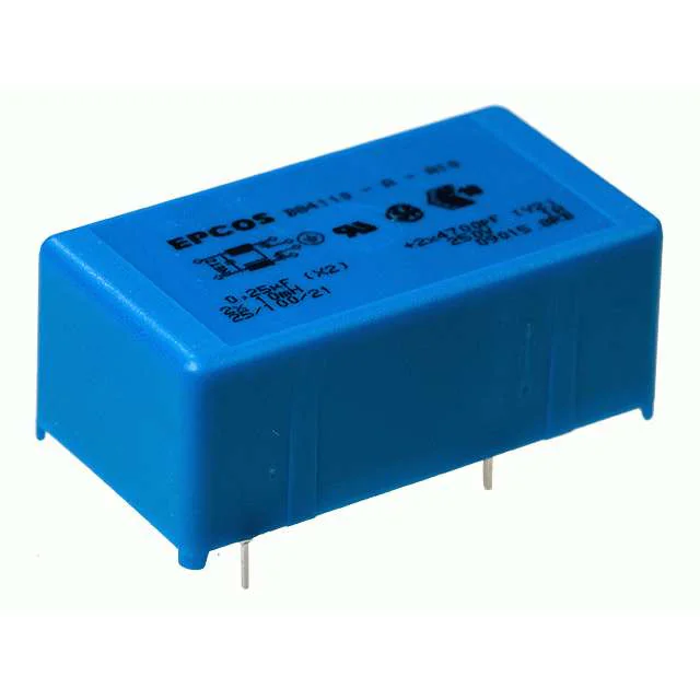 B84110A0000A040 - Сетевой фильтр 2x4A/250V, 2х2.7 мГн, 0.22 мкФ (X2), 2х4700 пФ (Y2), 56х30x23 мм, монтаж в плату