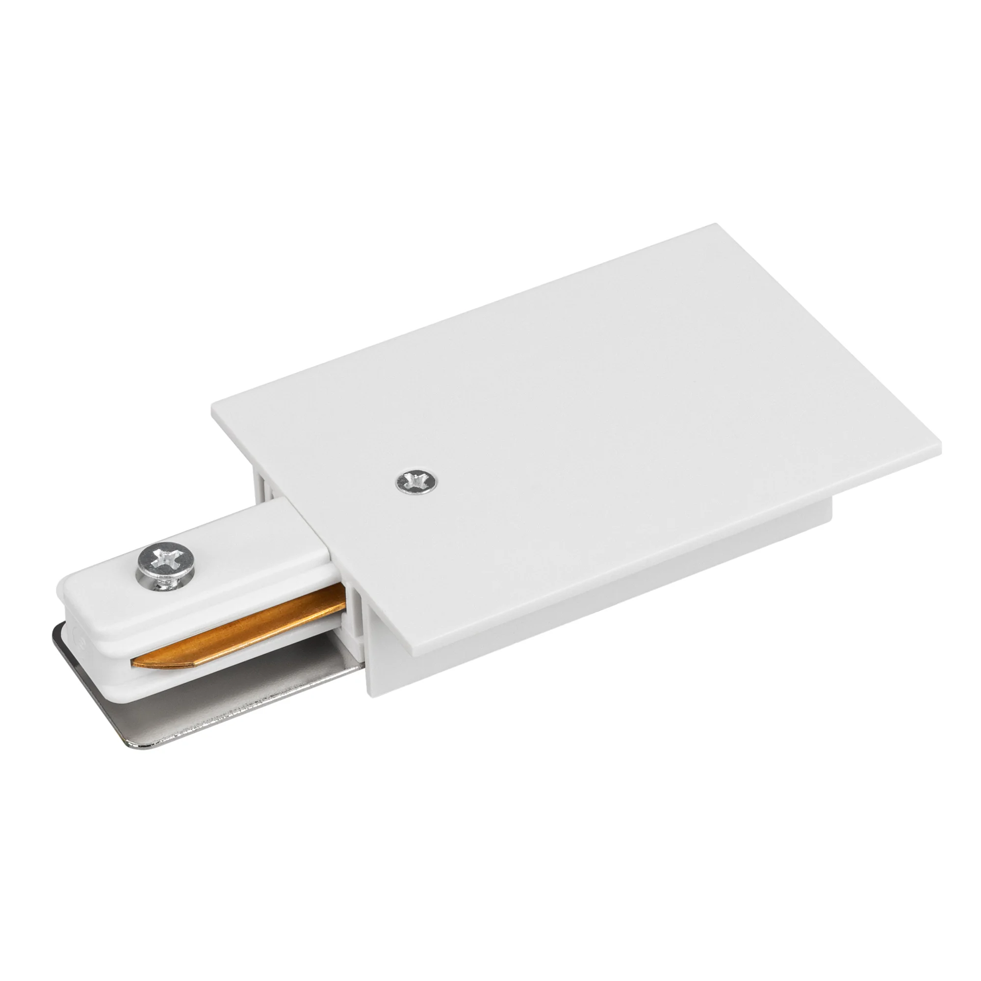 Коннектор питания LGD-2TR-CON-POWER-F-WH (C) 038674 - Концевой коннектор для подключения питания белого цвета. 110х60х20мм. При использовании с треками и аксессуарами другой серии возможно отличие по цвету.