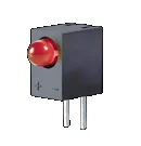 WP934CB/ID - Светодиодный индикатор красный T-1 3мм 40° матовый 30мКд 2В угловой монтаж в отверстие